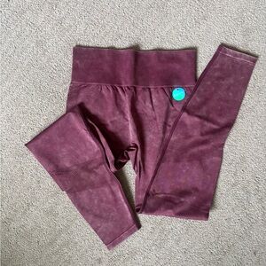 Victoria's Secret Maroon High-Waist Seamless Leggings